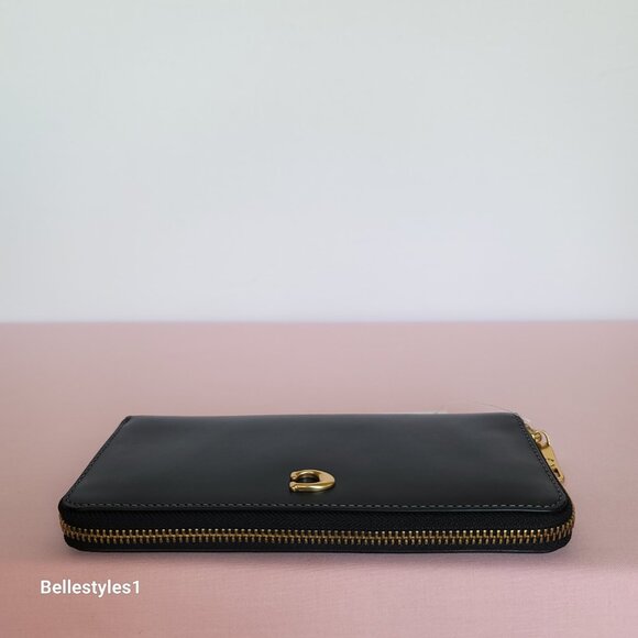 COACH Slim Accordion Smooth Leather Wallet – Black color ⭐ - Picture 10 of 16